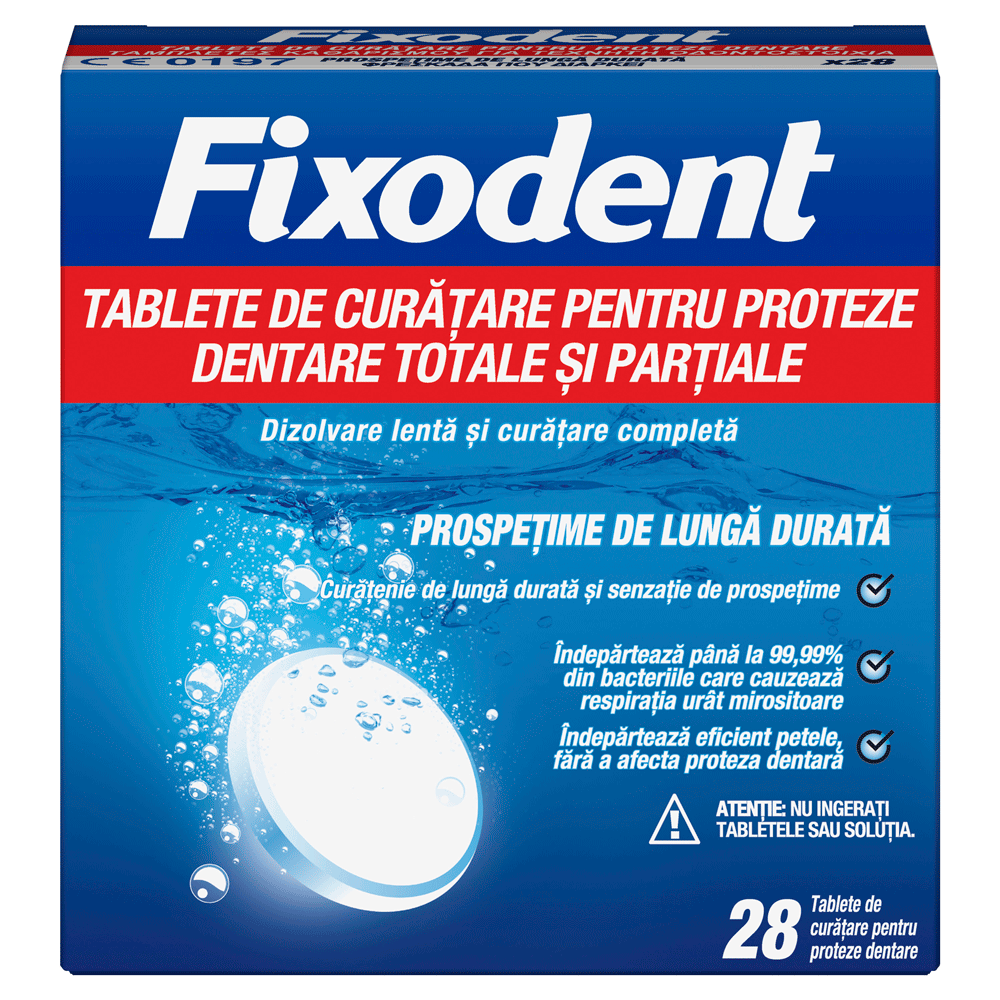 FIXODENT Ταμπλέτες Καθαρισμού Τεχνητής Οδοντοστοιχίας, 28τμχ