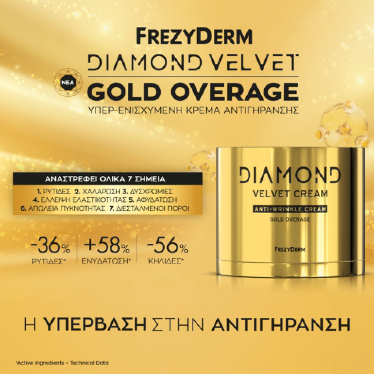 Κρέμα αντιγήρανσης με υπερ-ενισχυμένη σύνθεση, κατάλληλη για επιδερ...