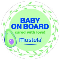 ΔΩΡΟ MUSTELA CAR STICKER BABY ON BOARD