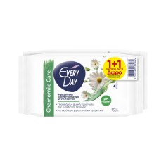Every Day Chamomile Care Υγρά Μαντηλάκια Καθαρισμού Ευαίσθητης Περιοχής με Χαμομήλι και Πρεβιοτικά, 2x15τμχ