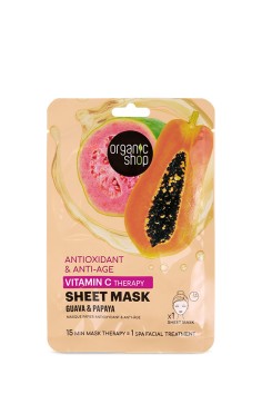 Organic Shop Sheet Mask Μάσκα Αντιγήρανσης & Αντιοξείδωσης με Βιταμ...