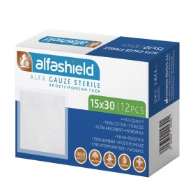 Alfashield Karabinis Medical Γάζες Αποστειρωμένες 15x30cm, 12τεμάχια