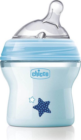 Chicco Πλαστικό Μπιμπερό Natural Feeling Κατά των Κολικών με Θηλή Σιλικόνης 150ml για 0+ μηνών Ciel Star