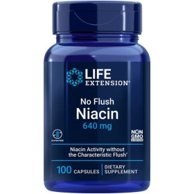 Life Extension No Flush Niacin 640mg Συμπλήρωμα Νιασίνης, 100 Κάψουλες