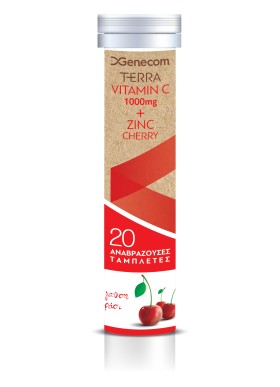 Terra Vitamin C 1000mg & Zinc Cherry Συμπλήρωμα Διατροφής Με Βιταμίνη C Και Γεύση Κεράσι, 20 Αναβράζοντα Δισκία