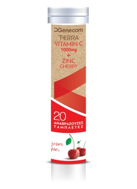 Terra Vitamin C 1000mg & Zinc Cherry Συμπλήρωμα Διατροφής Με Βιταμίνη C Και Γεύση Κεράσι, 20 Αναβράζοντα Δισκία