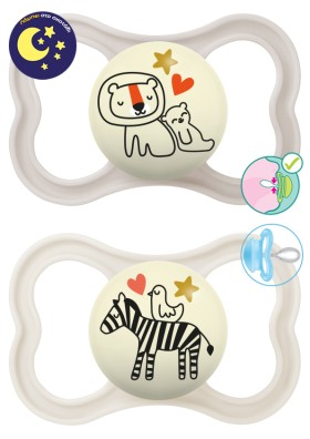 Mam Supreme Night Ορθοδοντικές Πιπίλες Σιλικόνης Νυκτός Unisex 6-16...