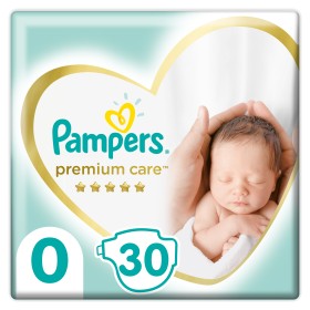 Pampers Premium Care Πάνες με Αυτοκόλλητο Μέγεθος 0 (0-3kg), 30 Τεμάχια