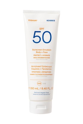 Korres Yoghurt Sunscreen Body & Face SPF50 Αντηλιακό Γαλάκτωμα Σώματος - Προσώπου, 250ml