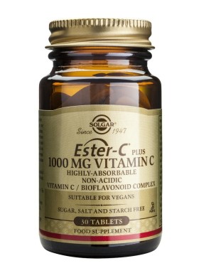 Solgar Bιταμίνη Ester-C 1000mg Συμπλήρωμα Διατροφής Βιταμίνης Εster-C, 30 Ταμπλέτες