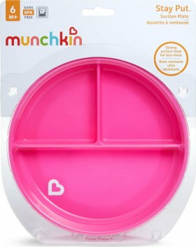 Munchkin Πιάτο Με Βεντούζα Stay Put Ροζ 1 Tεμάχιο