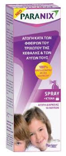 Paranix Spray Aγωγή σε Σπρέι κατά των Φθειρών + Χτένα, 100ml