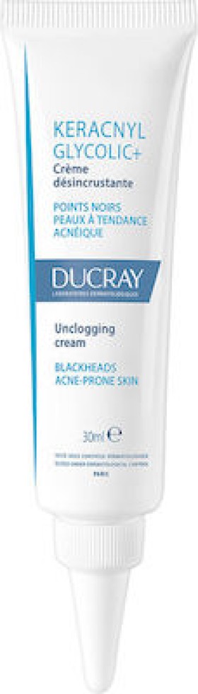 Ducray Keracnyl Glycolic+ Unclogging Cream Kρέμα Προσώπου για Δέρμα με Τάση Ακμής Σπυράκια & Μαύρα Στίγματα 30ml