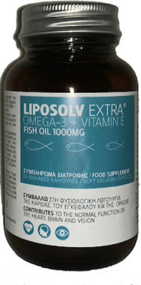 SJA Pharm Liposolv Extra Omega-3 1000mg Συμπλήρωμα Διατροφής με Ωμέγα Λιπαρά Οξέα, 30 κάψουλες