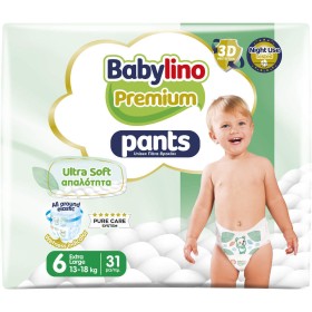 Babylino Premium Ultra Soft Pants Νο6 Extra Large (13-18kg) Πάνες Βρακάκι, 31τμχ