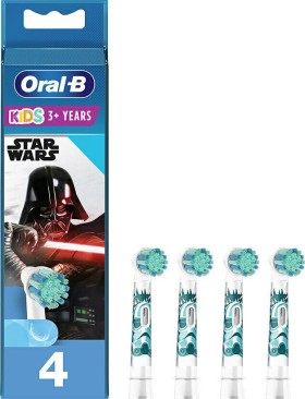 Oral-B Ανταλλακτικό για Ηλεκτρική Οδοντόβουρτσα Kids Stages Power Star Wars για 3+ χρονών, 4 Τεμάχια