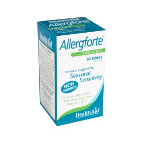 Health Aid Allergforte Συμπλήρωμα Διατροφής με Βιταμίνες, Βιοφλαβονοειδή & Φυτικά Εκχυλίσματα για Καταπολέμηση των Εποχιακών Αλλεργιών, 60 Ταμπλέτες