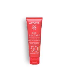Apivita Bee Sun Safe Αντηλιακή Κρέμα Προσώπου Κατά των Πανάδων και των Ρυτίδων με Χρώμα Golden SPF50, 50ml