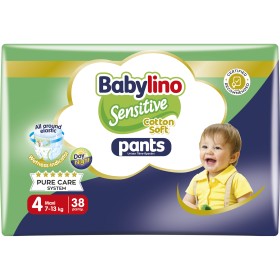 Babylino Sensitive Pants Cotton Soft Unisex No4 Maxi 7-13kg Πάνες Β...