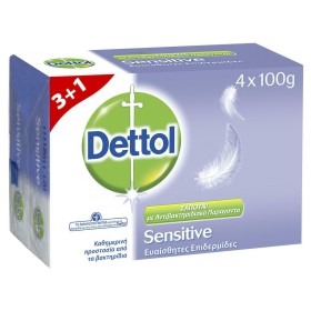 Dettol Bar Soap Sensitive 3+1 Δώρο Αντιβακτηριδιακό Σαπούνι Για Χέρ...