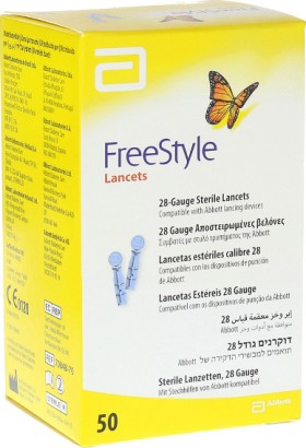 Abbott Freestyle Lancets Σκαρφιστήρες Σακχάρου, 50 Τεμάχια