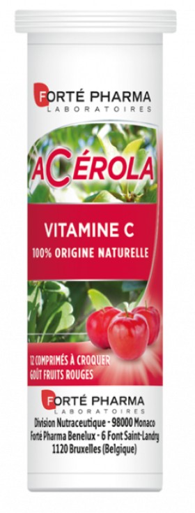 Forte Pharma Acerola Βιταμίνη C για Ενέργεια και Τόνωση, 12 Μασώμενα Δισκία