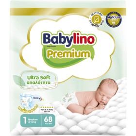 Babylino Premium Ultra Soft Νο1 Newborn (2-5kg) Βρεφικές Πάνες, 68τμχ