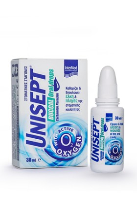 Unisept Buccal Care Drops Καθαρισμός, Επούλωση & Ανακούφιση Ελκών & Πληγών Στοματικής Κοιλότητας, 30ml