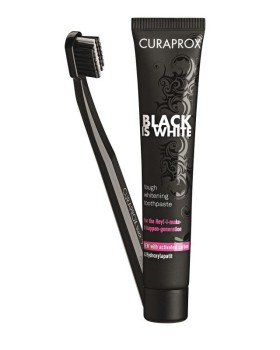Curaprox SET Black Is White Λευκαντική Οδοντόκρεμα 90ml + Οδοντόβου...