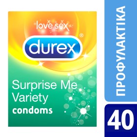 Durex Surprise Me Variety Box Ποικιλία Προφυλακτικών, 40 τεμάχια