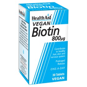 Health Aid Biotin Βιοτίνη 800mg, 30 Ταμπλέτες