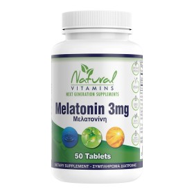 Natural Vitamins Melatonin 3mg Συμπλήρωμα Διατροφής με Μελατονίνη, 50tabs