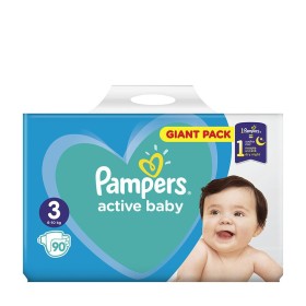 Pampers Active Baby Πάνες με Αυτοκόλλητο Μέγεθος 3 (6-10kg), 90 Τεμάχια