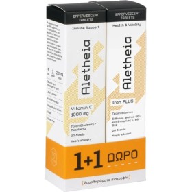 Aletheia Promo Iron Plus & Vitamin C 1000mg, 20+20 Αναβράζοντα Δισκία
