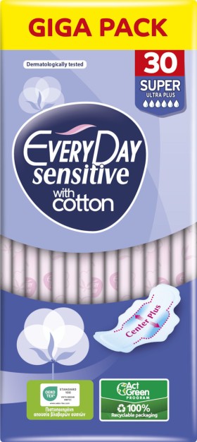 Every Day Sensitive With Cotton Super Ultra Plus Giga Pack Μεγάλου ...