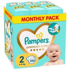 Pampers Premium Care Πάνες με Αυτοκόλλητο Monthly Pack Νο2 (4-8kg), 224 Τεμάχια