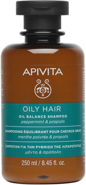 Apivita Holistic Hair Care Σαμπουάν για Ρύθμιση Λιπαρότητας με Μέντα και Πρόπολη, 250ml