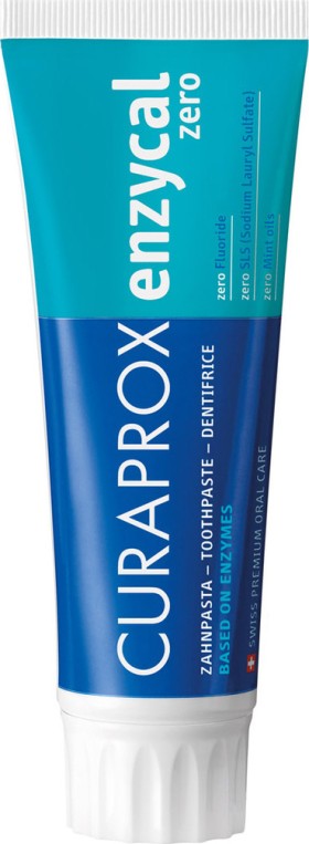 Curaprox Enzycal Zero Οδοντόκρεμα Χωρίς Φθόριο Κατάλληλη για Ομοιοπ...