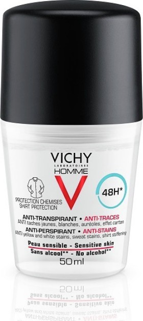 Vichy Homme Αποσμητικό Roll-on Κατά των Σημαδιών 48ωρης Προστασίας, 50ml