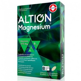 Altion Magnesium 375mg Συμπλήρωμα Διατροφής Μαγνησίου 30 Δισκία