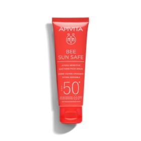 Apivita Bee Sun Safe Καταπραϋντική Αντηλιακή Κρέμα Προσώπου Για Ευαίσθητες Επιδερμίδες SPF50, 50ml