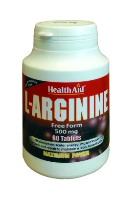 Health Aid L-Arginine 500mg Συμπλήρωμα Διατροφής με Αργινίνη, 60 Ταμπλέτες