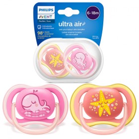 Avent Philips Ultra Air Ορθοδοντική Πιπίλα για Κορίτσι 6-18m, 2 τεμάχια