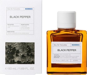 Korres Black Pepper Eau De Toilette Ανδρικό Άρωμα, 50ml