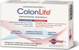 Bionat ColonLife Συμπλήρωμα Διατροφής με Βουτυρικό οξύ και Προβιοτικά για Ευερέθιστο Έντερο, 10 tabs & 10 caps