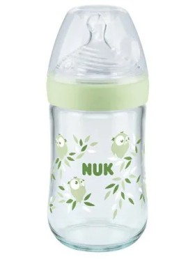 Nuk Nature Sense Even Softer Series Γυάλινο Μπιμπερό με Θηλή Σιλικόνης Μεγεθος M, 240ml