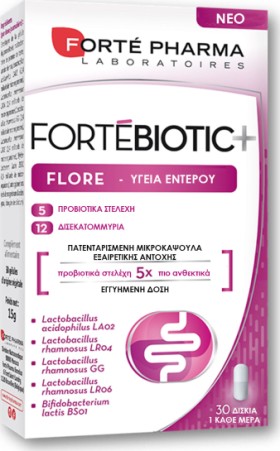 Forte Pharma Fortebiotic+ Flore Συμπλήρωμα Προβιοτικών, 30 Κάψουλες
