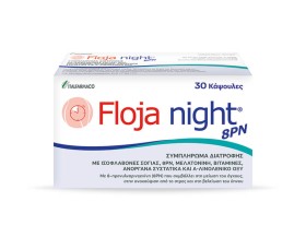 Floja Night 8PN Για την Αντιμετώπιση των Συμπτωμάτων της Εμμηνόπαυσης, 30 Κάψουλες