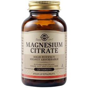 Solgar Magnesium Citrate 200mg Συμπλήρωμα Διατροφής Μαγνησίου, 120 Ταμπλέτες