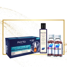 Phyto Bundle Phytophanere Duo Συμπλήρωμα Διατροφής Για Τα Μαλλιά, 120 + 120 Κάψουλες (1+1 ΔΩΡΟ) + Phytocyane Shampoo, 250 ml + Anti-Hair Loss Treatment for Men Αγωγή Τριχόπτωσης για Άνδρες, 12amp x 3.5ml, 1 σετ